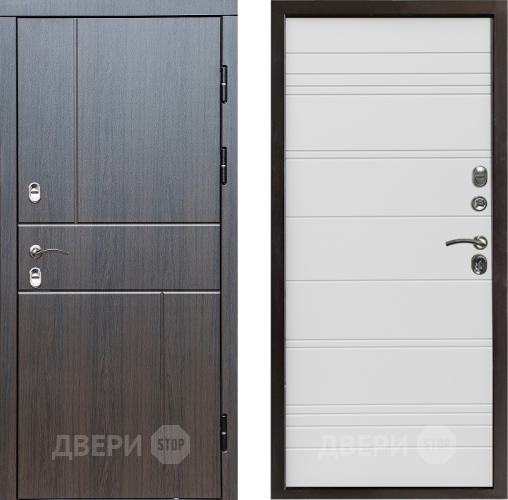 Входная металлическая Дверь Престиж TERMO с терморазрывом Горизонт Венге Line Белый в Троицк