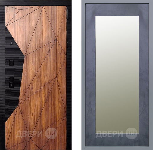 Дверь Заводские двери Морра Зеркало Модерн Бетон темный в Троицк