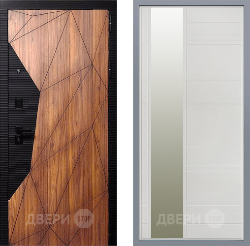 Дверь Заводские двери Морра Зеркало Лира Белый софт в Троицк