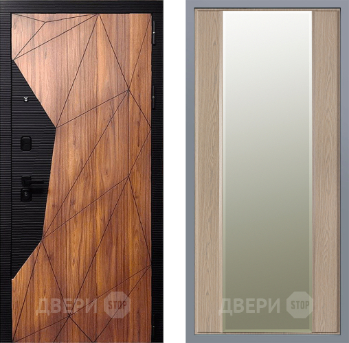 Дверь Заводские двери Морра Зеркало Макси Беленый дуб в Троицк