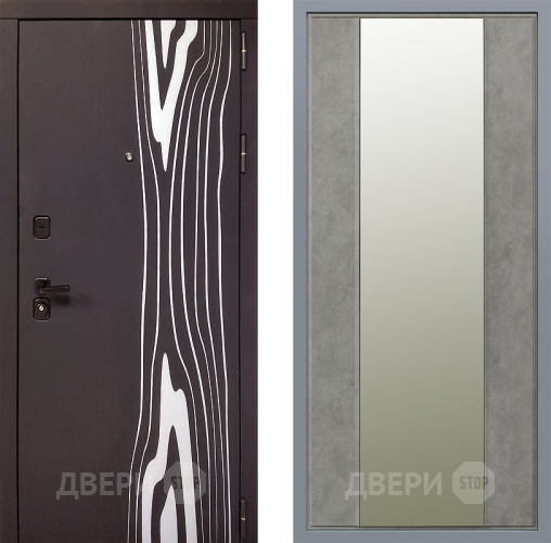Дверь Заводские двери Леванте Зеркало Макси Бетон темный в Троицк