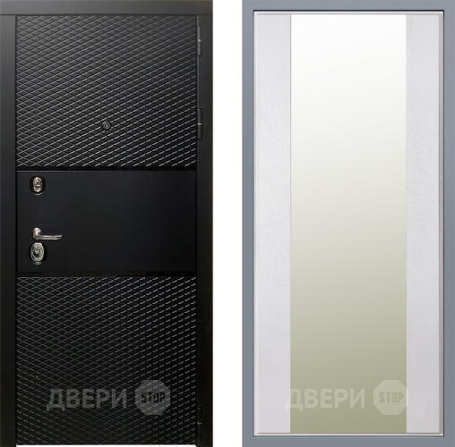 Дверь Заводские двери Тефлон Зеркало Макси Белый шелк в Троицк