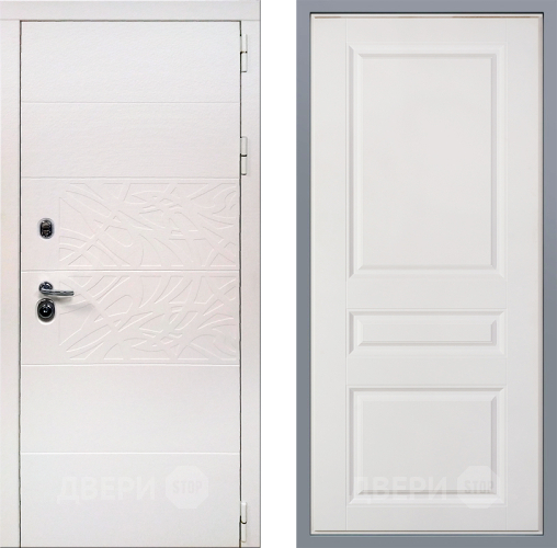 Дверь Заводские двери Дэко Вайт Стокгольм Белый софт в Троицк