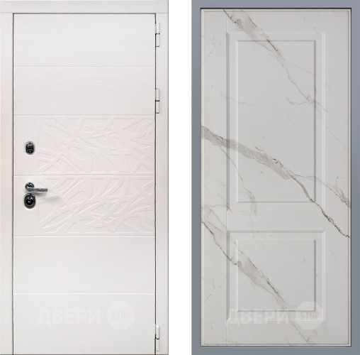 Дверь Заводские двери Дэко Вайт Доррен Мрамор белый в Троицк