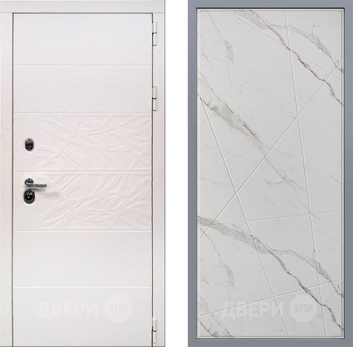Дверь Заводские двери Дэко Вайт Флитта Мрамор белый в Троицк