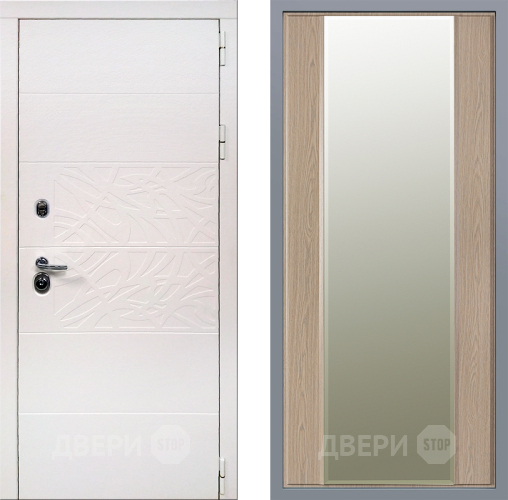 Дверь Заводские двери Дэко Вайт Зеркало Макси Беленый дуб в Троицк