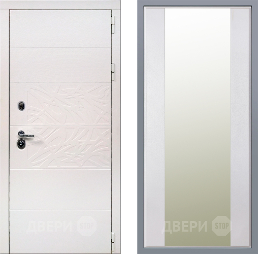 Дверь Заводские двери Дэко Вайт Зеркало Макси Белый шелк в Троицк