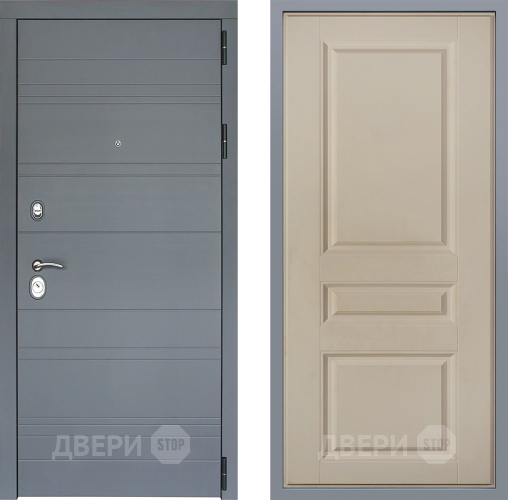 Дверь Заводские двери Лира Софт графит Стокгольм Шампань в Троицк