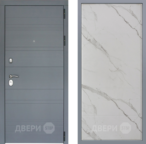Дверь Заводские двери Лира Софт графит Тривия Мрамор белый в Троицк