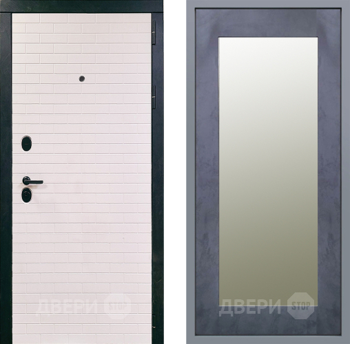 Дверь Заводские двери Сохо Зеркало Модерн Бетон темный в Троицк