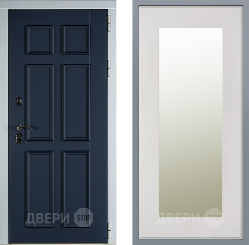 Дверь Заводские двери Стокгольм Зеркало Модерн Белый софт в Троицк