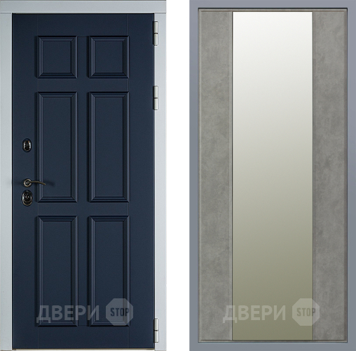 Дверь Заводские двери Стокгольм Зеркало Макси Бетон темный в Троицк