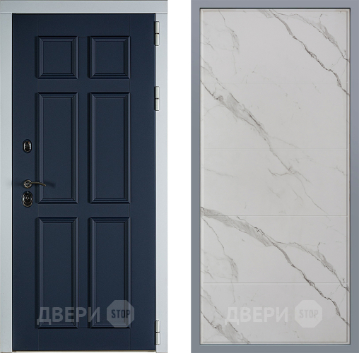 Дверь Заводские двери Стокгольм Тривия Мрамор белый в Троицк