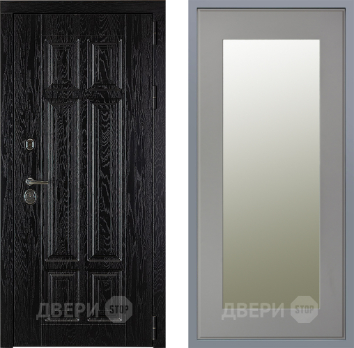 Дверь Заводские двери Мюнхен Зеркало Модерн Грей софт в Троицк