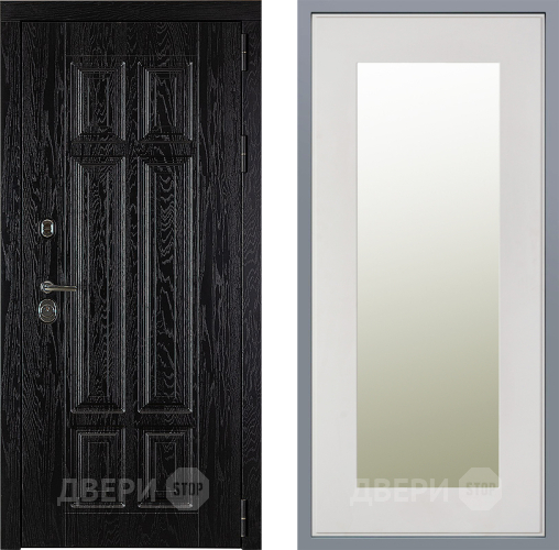 Дверь Заводские двери Мюнхен Зеркало Модерн Белый софт в Троицк