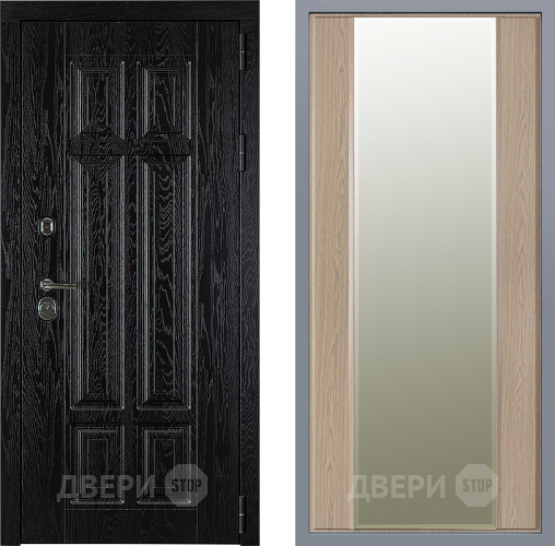 Дверь Заводские двери Мюнхен Зеркало Макси Беленый дуб в Троицк