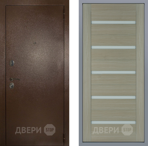 Дверь Заводские двери Эталон 3к антик медь СБ-1 Капучино в Троицк