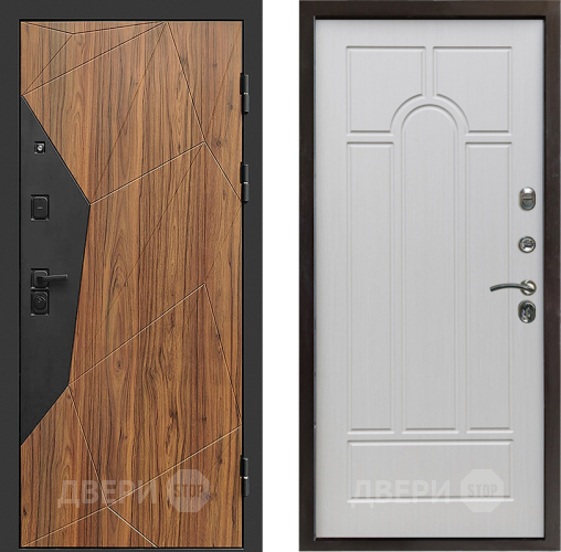 Входная металлическая Дверь Престиж Avangard Арка Лиственница белая в Троицк