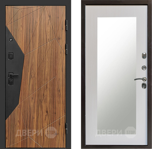 Входная металлическая Дверь Престиж Avangard Зеркло Пастораль Лиственница белая в Троицк