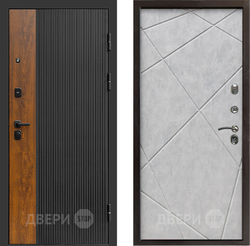 Входная металлическая Дверь Престиж Prestizh Лучи Бетон светлый в Троицк