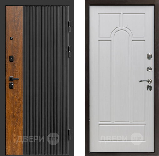 Входная металлическая Дверь Престиж Prestizh Арка Лиственница белая в Троицк