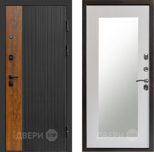 Входная металлическая Дверь Престиж Prestizh Зеркло Пастораль Лиственница белая в Троицк