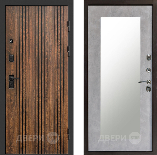 Входная металлическая Дверь Престиж Tvist Зеркло Пастораль Бетон светлый в Троицк