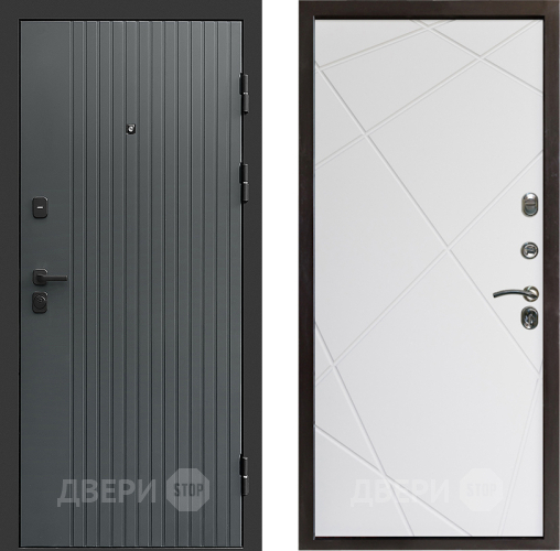 Входная металлическая Дверь Престиж Tvist Grey Лучи Бетон белый в Троицк