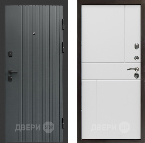 Входная металлическая Дверь Престиж Tvist Grey Горизонт Бетон белый в Троицк