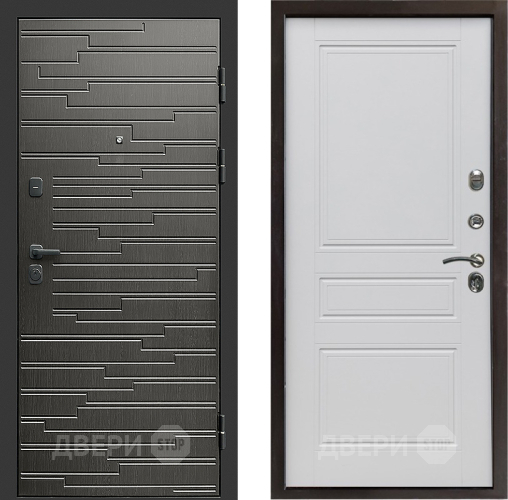 Входная металлическая Дверь Престиж Rivera Классика Белый матовый в Троицк