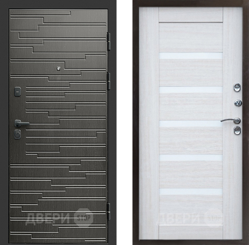 Входная металлическая Дверь Престиж Rivera Царга Лиственница белая в Троицк