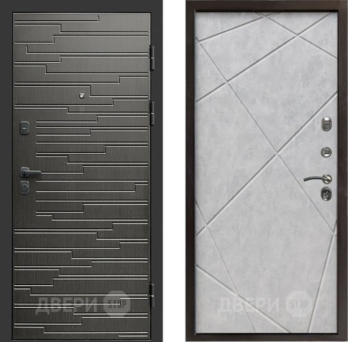 Входная металлическая Дверь Престиж Rivera Лучи Бетон светлый в Троицк