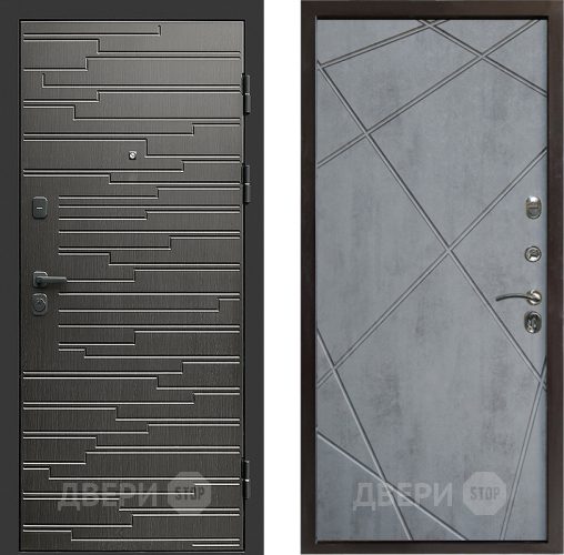 Входная металлическая Дверь Престиж Rivera Лучи Бетон темный в Троицк