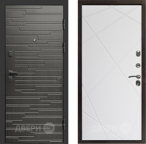 Входная металлическая Дверь Престиж Rivera Лучи Бетон белый в Троицк