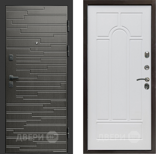 Входная металлическая Дверь Престиж Rivera Арка Белое дерево в Троицк