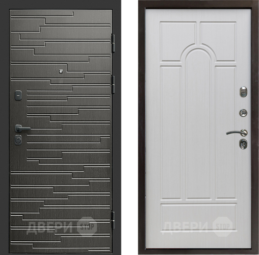 Входная металлическая Дверь Престиж Rivera Арка Лиственница белая в Троицк