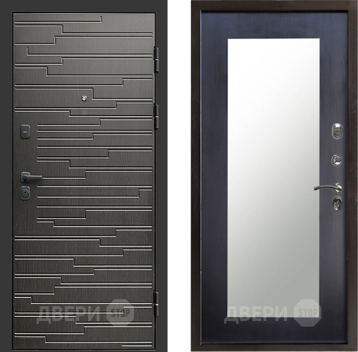 Входная металлическая Дверь Престиж Rivera Зеркло Пастораль Венге в Троицк