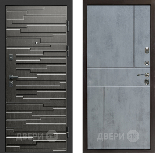 Входная металлическая Дверь Престиж Rivera Горизонт Бетон темный в Троицк