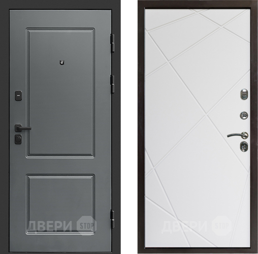 Входная металлическая Дверь Престиж Verona Лучи Бетон белый в Троицк