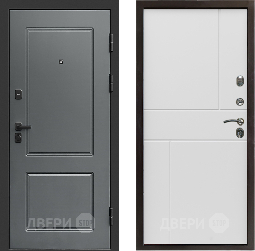 Входная металлическая Дверь Престиж Verona Горизонт Бетон белый в Троицк