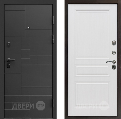 Входная металлическая Дверь Престиж Kvadro Классика Белое дерево в Троицк