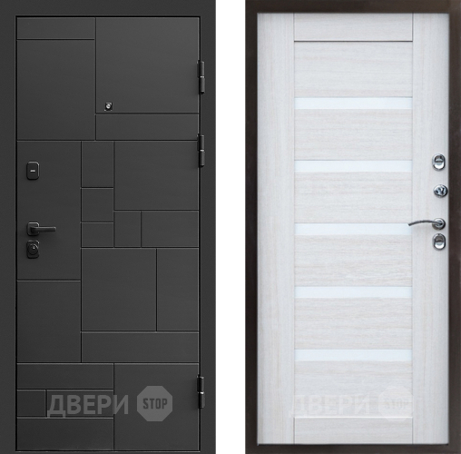 Входная металлическая Дверь Престиж Kvadro Царга Лиственница белая в Троицк