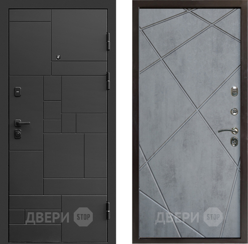 Дверь Престиж Kvadro Лучи Бетон темный в Троицк
