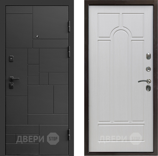 Входная металлическая Дверь Престиж Kvadro Арка Лиственница белая в Троицк