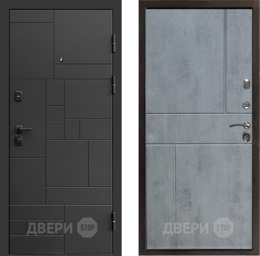 Входная металлическая Дверь Престиж Kvadro Горизонт Бетон темный в Троицк