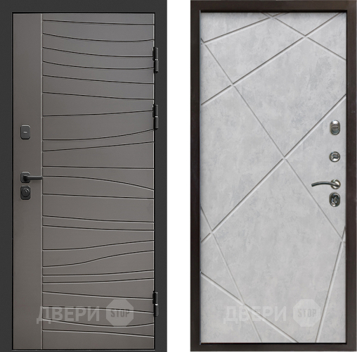 Входная металлическая Дверь Престиж Siciliya Лучи Бетон светлый в Троицк