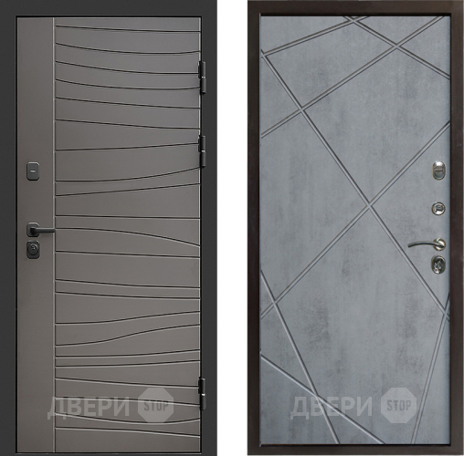 Входная металлическая Дверь Престиж Siciliya Лучи Бетон темный в Троицк