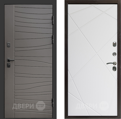 Входная металлическая Дверь Престиж Siciliya Лучи Бетон белый в Троицк