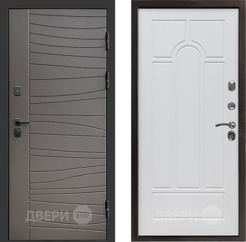 Входная металлическая Дверь Престиж Siciliya Арка Белое дерево в Троицк