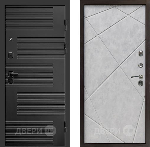 Входная металлическая Дверь Престиж Favorit Лучи Бетон светлый в Троицк